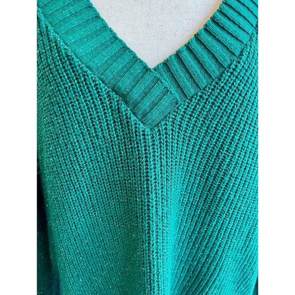 Objectivity Green Metallic Sweater XL Vintage 1980's - Picture 2 of 7